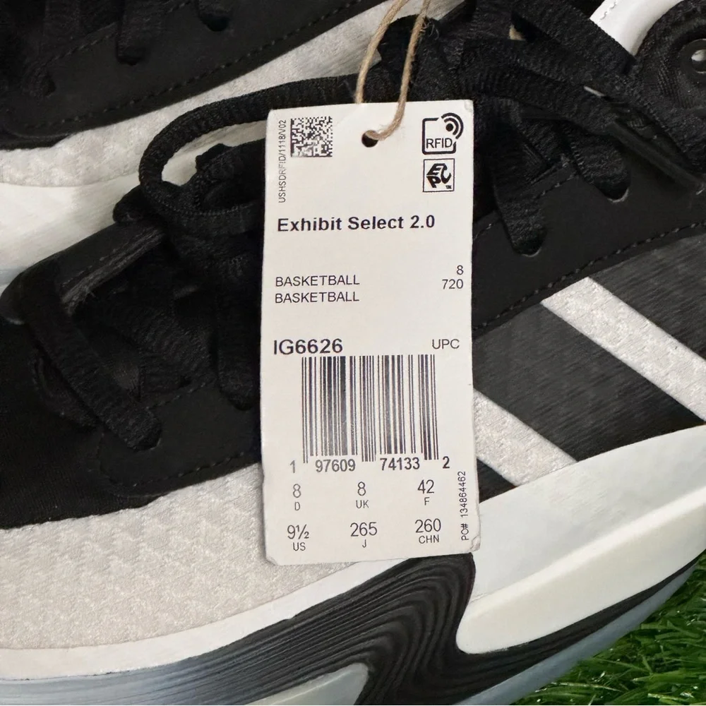 Size 9.5 - Womens Adidas Exhibit Series 2.0 Black White Basketball 1 - IG6626 - Picture 6 of 6